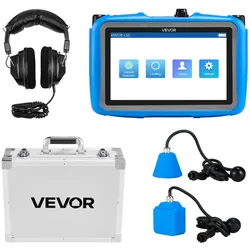 VEVOR Rohr-Wasserleckdetektor, 1 Hz–10000 Hz, 7-Zoll-Touchscreen, Ortungsgerät für Wasserlecks in Rohrleitungen mit horizontalen & vertikalen Sensoren, Kopfhörer, 8 GB SD-Karte & Tragetasche