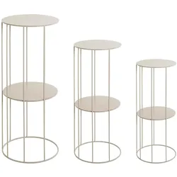 HAKU Möbel, Pflanzenständer + Blumentreppe, Blumensäule 3er Set