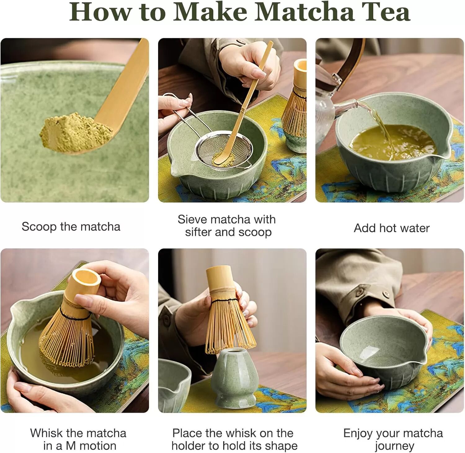 INF Matcha-Besen-Set: SQ Jade Knife Matcha 8-teilig Edelstahl