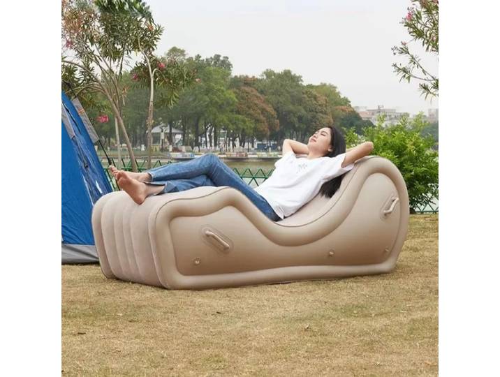Canapé paresseux Simple, chaise longue entièrement automatique, coussin d'air Portable pour l'extérieur, canapé gonflable en PVC, siège de Camping