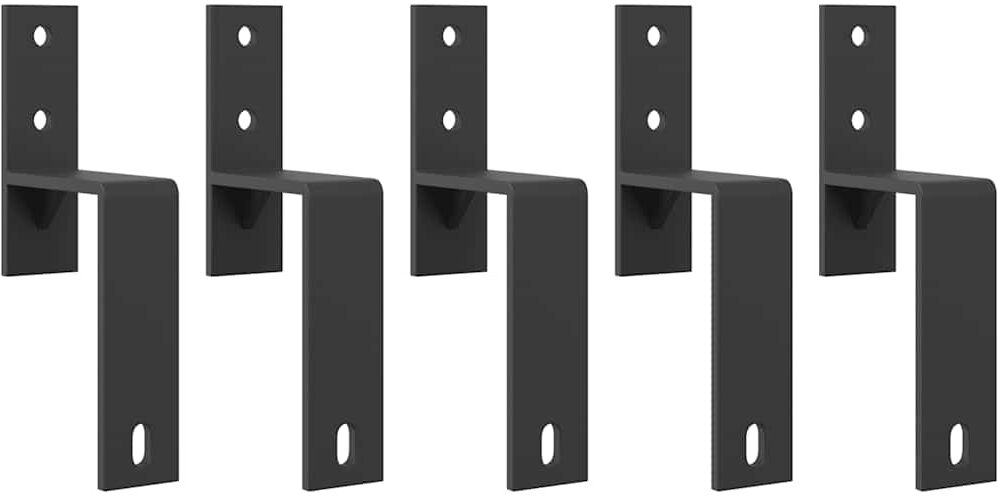 vidaXL Supports de dérivation pour portes de grange 5 pcs rails plats