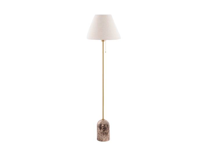 Marmor Design Tischlampe „Gino“ Leinen brauner Marmor Globen Lighting