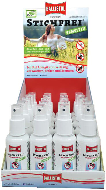 BALLISTOL Stichfrei Sensitiv Présentoir 20x Spray-pompe 100ml (26918)