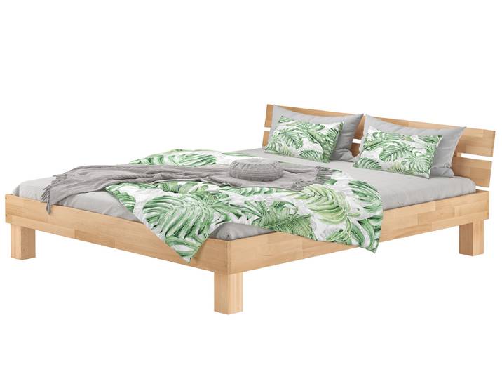 Modernes Doppelbett 180 cm x 200 Buche Geölt Jugendliche Erwachsene