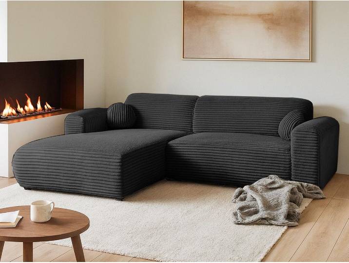 Beautysofa Ecksofa Puerto im modernen Stil, Freistehendes Möbel (Rücken mit Hauptstoff gepolstert), In vielen Farben zur Auswahl