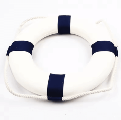 Inspire Curations Nautical Lifebuoy Wall Decor Mediterranean Coastal Hanging Ornament For Home blue C