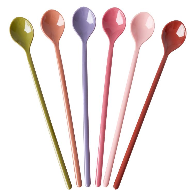 Rice - Melamine Latte Spoons - Assorted Solid Colors (MESPO-6ZLAW26)