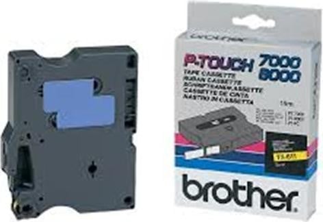 Brother TX611 Gelamineerde Labelband Zwart op Geel voor P-Touch PT-7000, PT-8000 en PT-PC