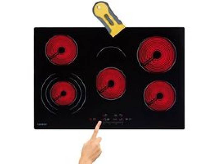 AREBOS Table de cuisson vitrocéramique Plaques de cuisson Autonome 8600W 5 zones
