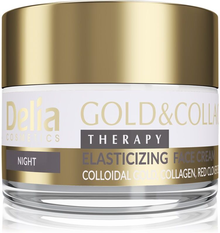 Delia Cosmetics Gold & Collagen Therapy night cream for improved skin elasticity 50 ml