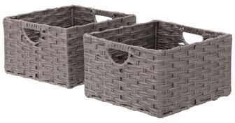 Seville Classics Foldable Handwoven Cube Storage Basket (2-Pack)