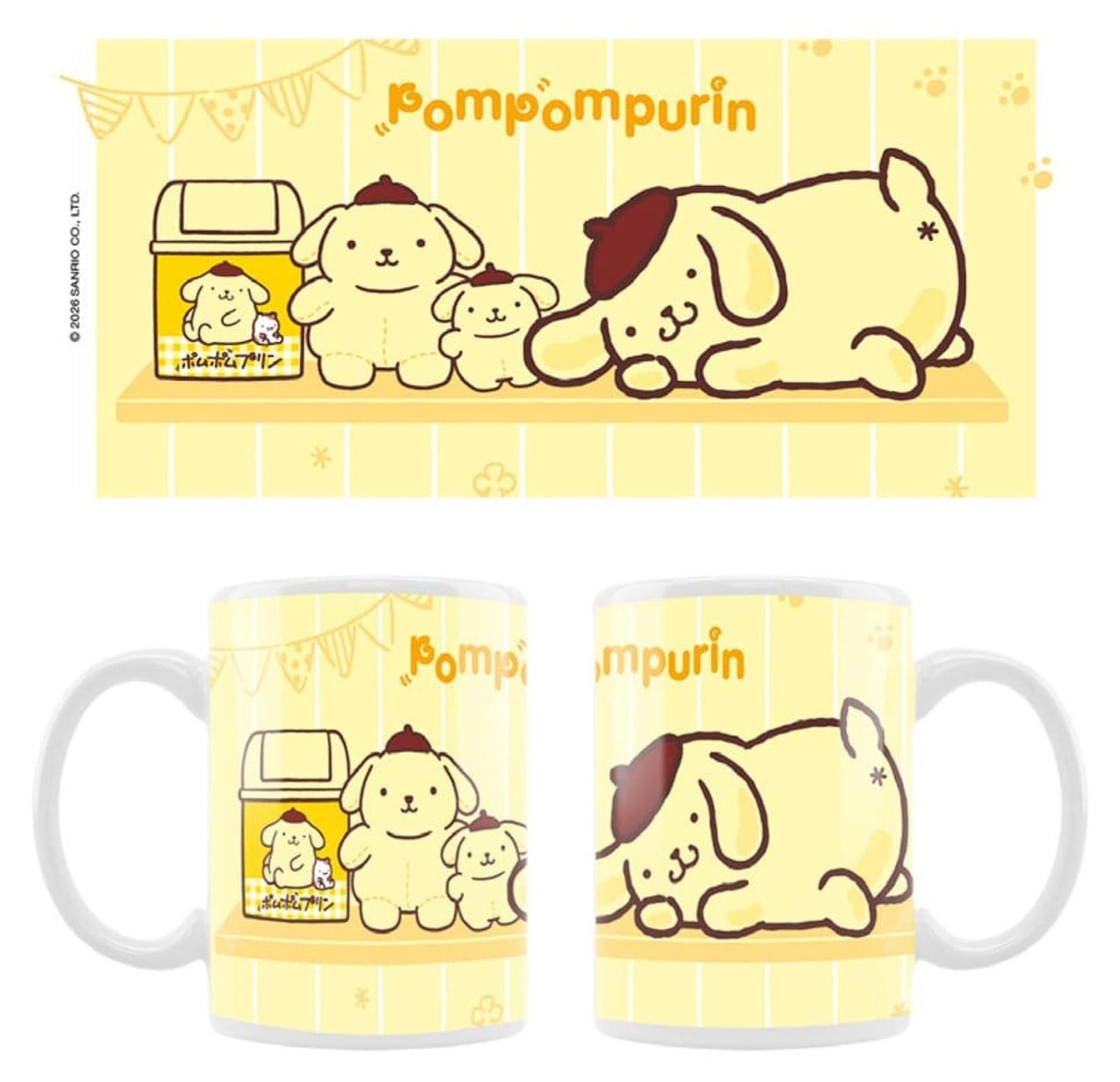 Sakami Merchandise Sanrio Pompompurin beker, schattige squishy design, model 02