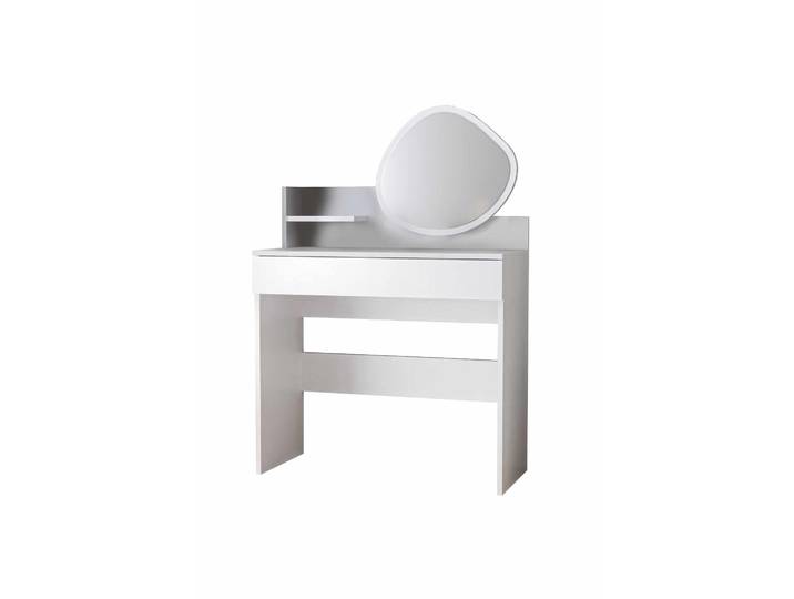 Coiffeuse avec miroir en bois Harmony Mini Amorphous - 90 x 40 x 133 cm - Blanc