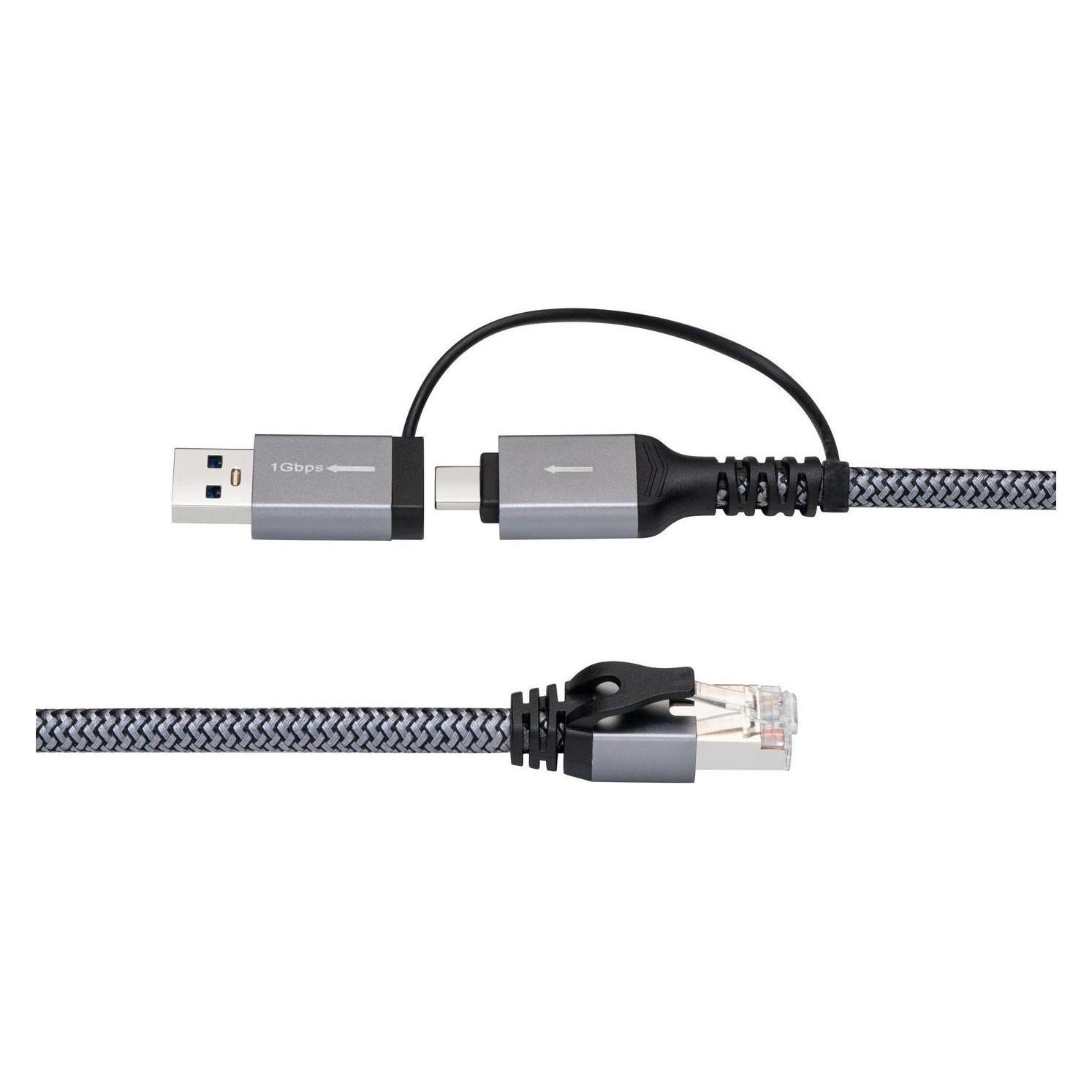MicroConnect CAT6 FTP to USB A-C adapter (CAT6, 2 m) (MC-RJ45USBC-02)