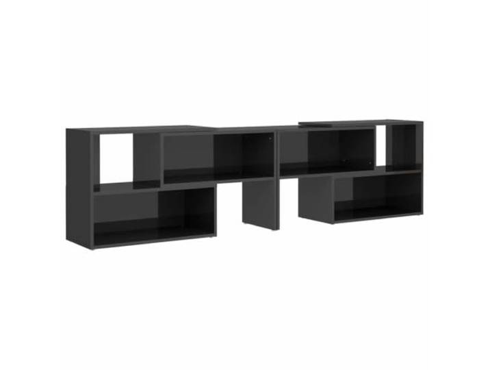 hliofuir TV-Schrank Hochglanz-Grau 149x30x52 cm Fernsehschrank Erweiterbares Lowboard mit offenen Fächern für Wohnzimmer, flexibel anpassbar aus robustem Holzwerkstoff