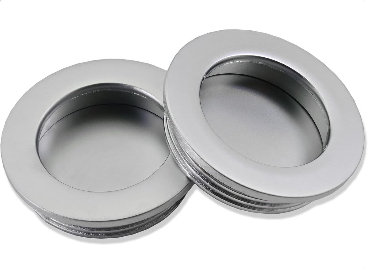 Set van 2 aluminium schuifdeurgrepen voor keuken en meubels, diameter: 40,5 mm