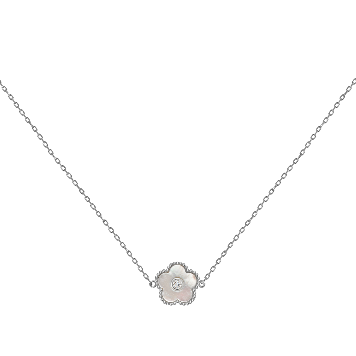 Jacques Lemans Kette Blume Sterlingsilber mit Perlmutt/Zirkonia