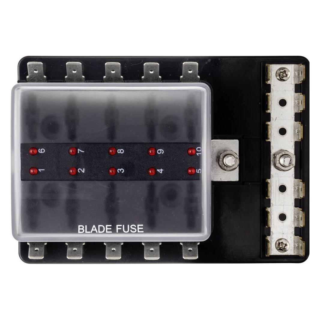 Tru Components Flachsicherungs-Halter für 10 Sicherungen mit LED-Anzeige (30 A) (TC-9070604)