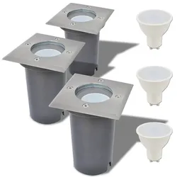 Helloshop26 - 3er-Set moderne, runde LED-Bodeneinbauleuchten für den Außenbereich 10,8 x 10,8 x 15 cm Edelstahl silber 02_0045868