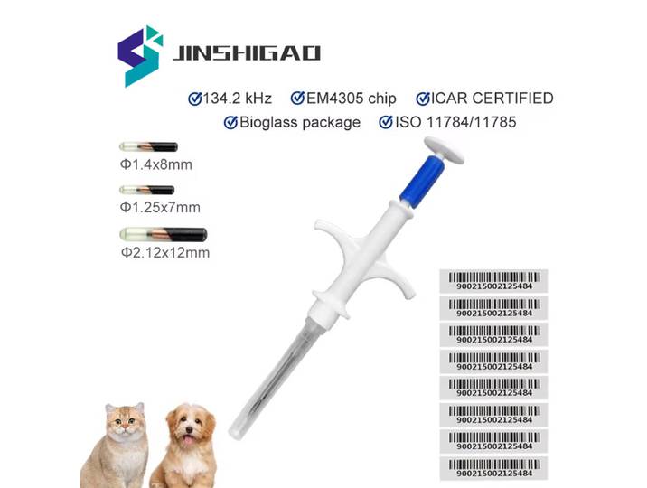 1.25*7mm 134.2Khz 100 pièces ICAR Animal RFID micropuce seringue pour chat chien poisson volaille Animal de compagnie 1.4*8mm 2.12*12mm puce seringuage