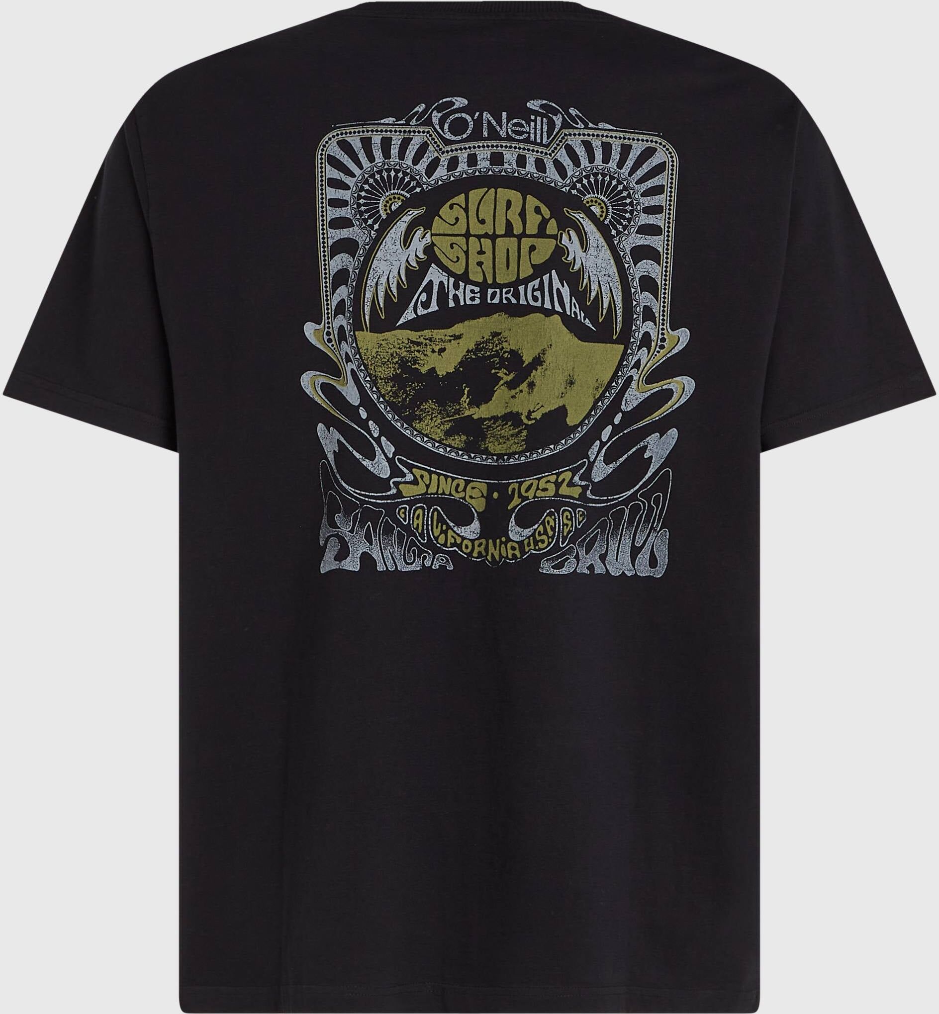 T-Shirt O'NEILL "O'RIGINALS 70'S GRAPHIC T-SHIRT", Herren, Gr. M (50), schwarz out, Obermaterial: 100% Baumwolle, Shirts T-Shirt, sportlicher Stil, T-Shirt-Form, aus Baumwolle schwarz out M (50)
