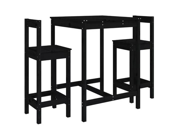 VidaXL - Gartenbar set kiefernholz, One Size, Schwarz