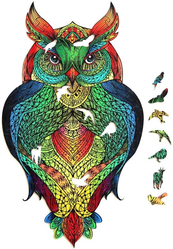 Eureka 3D Puzzle Rainbow Wooden Puzzle HIBOU - 137 pcs