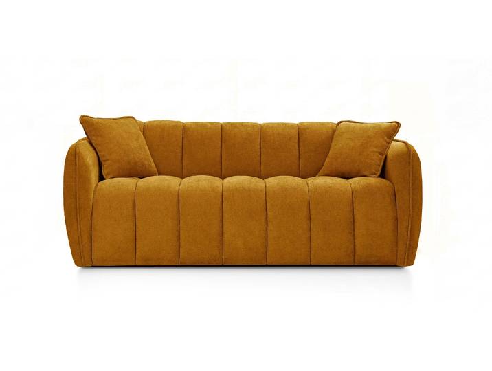 FIGARI Canapé convertible 4 places - Velours, Orange