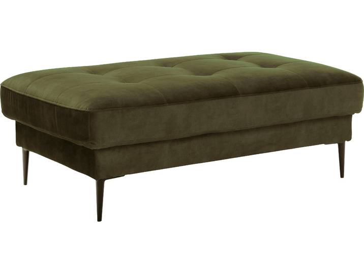 Polsterhocker TRENDMANUFAKTUR Luzi, Polsterhocker, moderner Fusshocker , grün (rain forest), B:125cm H:42cm T:72cm, 100% Polyester, Hocker, Polsterhocker, passend zur Serie, extra hohe Metallfüsse, 125 x 42x 72 cm