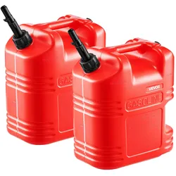 VEVOR Kraftstoffkanister, 2er-Pack 19 L, Benzinkanister mit Ausguss & klarer Skala, max. Durchflussrate 15 L/min, Flüssigkeitsbehälter für die meisten Autos, Motorräder, ATVs & UTVs, rot, 2er-Pack