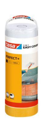 tesa Easy Cover Perfect+ Refill, Abdeckfolie mit Kreppband, L 33 m × 1,40 m – präzises Abdecken