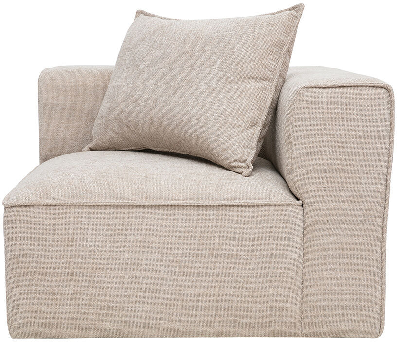 Miliboo Rechtwinkliges Eckmodul für Sofa aus Stoff mit texturiertem Samteffekt Beige KERRY