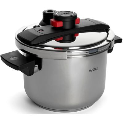Schnellkochtopf WOLL "Pressure Pro", schwarz (edelstahlfarben, schwarz), H:17,5cm Ø:22cm, Töpfe, Schnellkochtopf, Dampfkochtopf, Ø 22 cm, Induktion