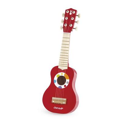 Kindergitarre aus Holz mit 6 Metallsaiten im Konfetti-Design -