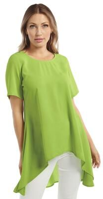 Masseys Short Sleeve High Low Top (Size 4X) Spring Green, Polyester