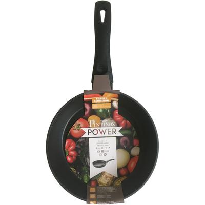 Bratpfanne PINTINOX "Power", schwarz (schwarz, transparent), Ø:26cm, Pfannen, Bratpfanne, 2,-lagige Antihaftbeschichtung, mit Glasdeckel, Induktionsgeeignet