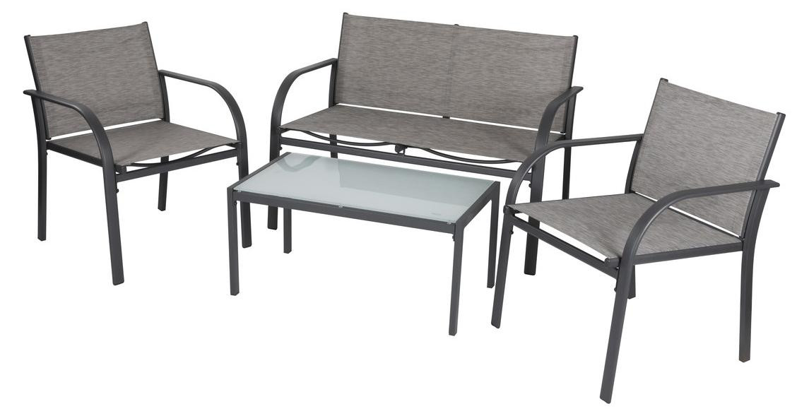 Lifetime Garden Tuinset Parijs 4-delige Loungeset met Tafel en Stoelen in Grijs Rotan