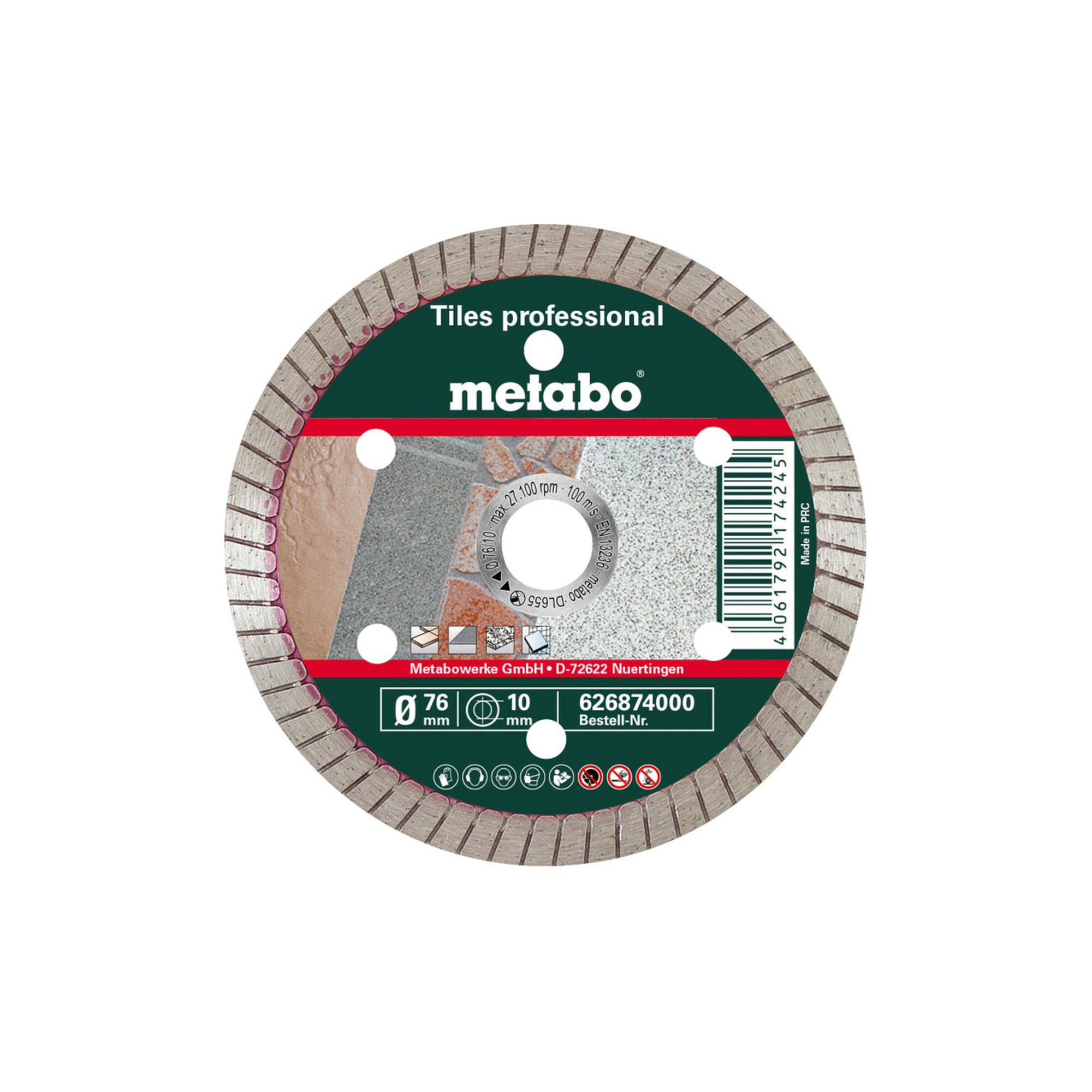 Metabo Diamanttrennscheibe, 76x10,0mm, "TP", Fliesen "professional" (626874000)