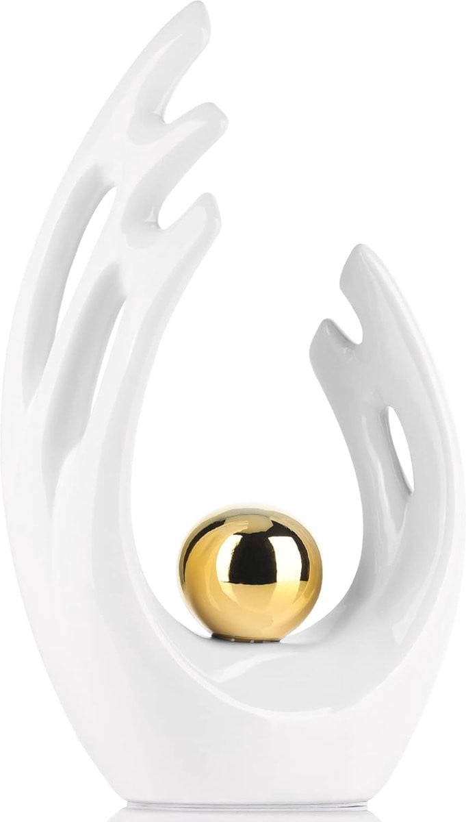 Wit Modern Abstract Keramisch Decoratief Object voor in de Woonkamer of Slaapkamer