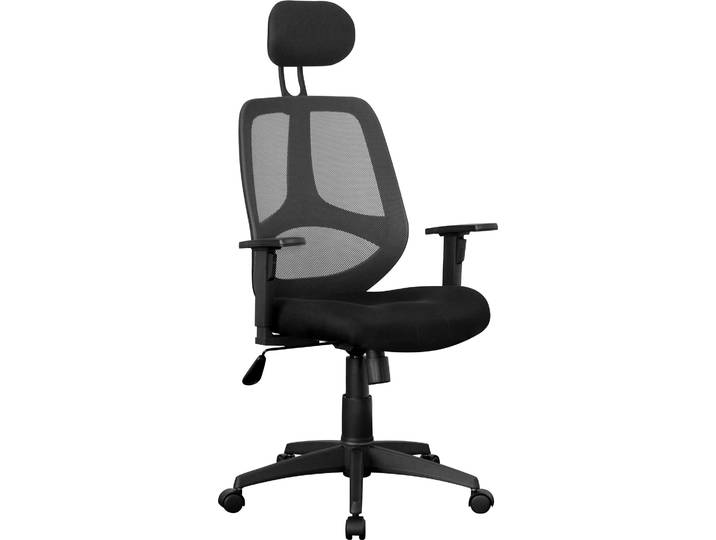 Chaise de bureau Amstyle Florenz-2 noir Chaise de bureau avec accoudoirs & appui-tête ; SPM1.206