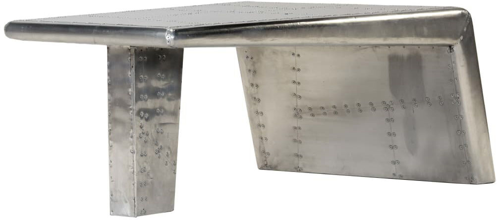 Borough Wharf Avila Abstract Coffee Table Silver 35cm H X 95cm W X 55cm D