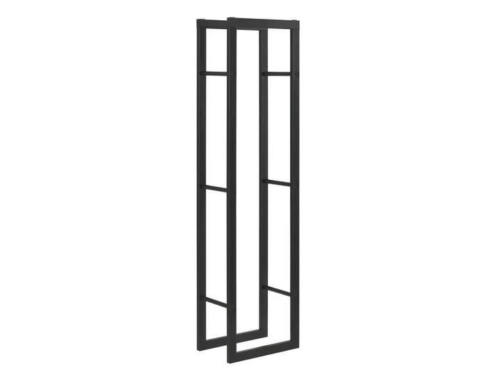 [en.casa] Kaminholzregal Kasan, Schwarz, Metall, 40x150x25 cm, Kleinmöbel, Kamine & Zubehör