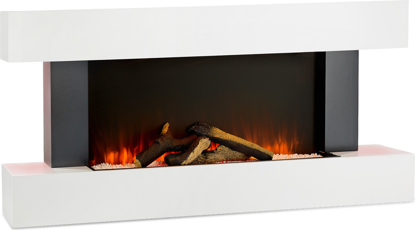 Klarstein Deko Kamin mit LED-Flammen, Elektro Kamin mit Heizung, 2000W Elektrischer Kamin, Sparsamer Kamin Elektrisch, Wandkamin mit Fernbedienung & Timer, Elektrische Kamine mit MDF-Gehäuse