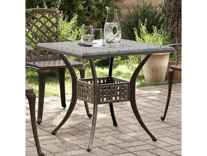 NEW 2026  Table de balcon - 1 pc - look élégant - bronze 80x80x75 cm aluminium coulé L1315