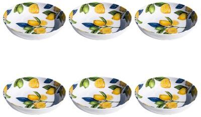 "Abode Homewares Lemon Orchard NewWave Melamine Low Bowl - Yellow - 8.8"" - Set of 6"