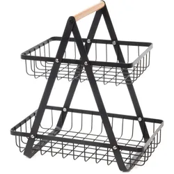 Korb 2 Etagen - Schwarz Anderes Metall Amadeus 18x32 cm