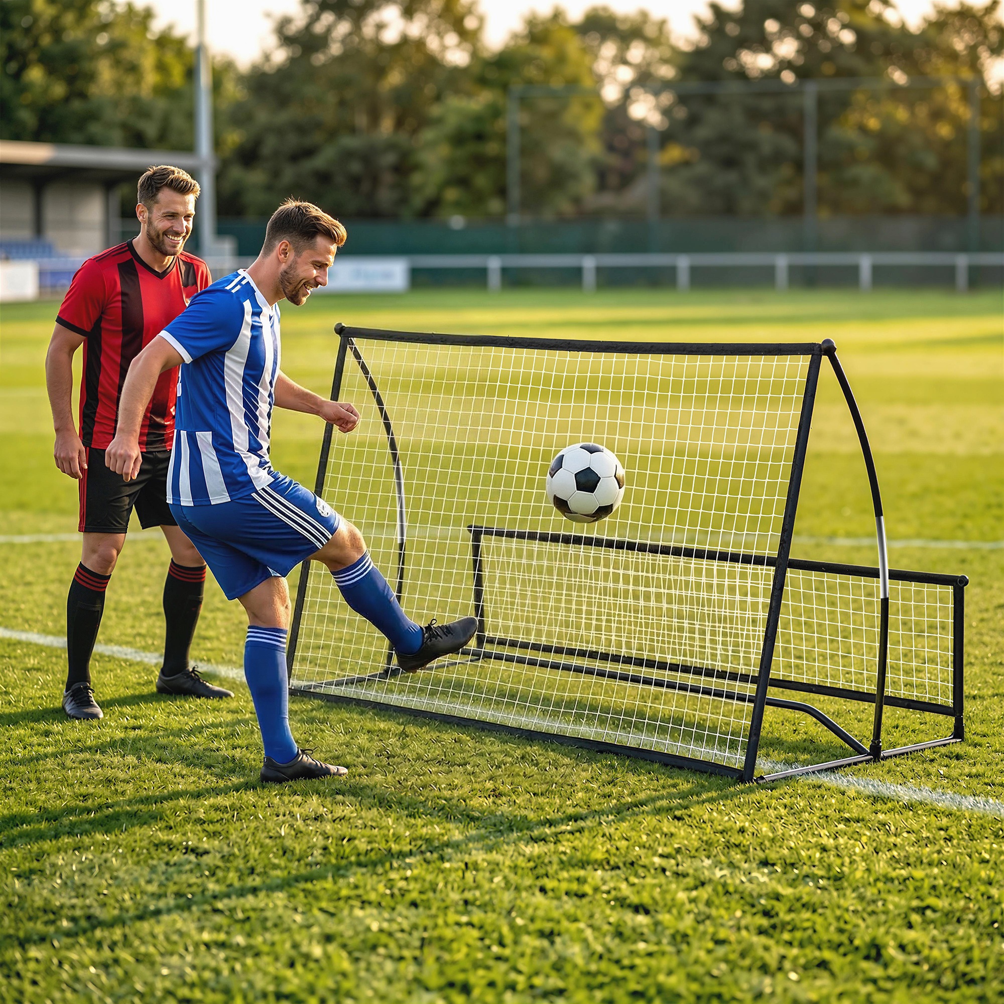 Sportnow Rete da Rimbalzo Portatile 2-in-1, Doppio Lato e Pieghevole   Aosom Italy