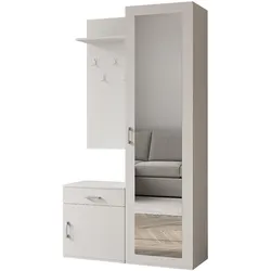 GARDEROBENSCHRANK VENTO 100/180,5/35 cm Modern Garderobe-Set Weiß