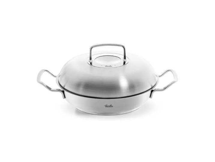 Fissler, Original-Profi Collection Servierpfanne (Ø 24 cm, 2 L), Edelstahl, Hochraumdeckel, novogrill Bratfläche, Innenskalierung, Induktion