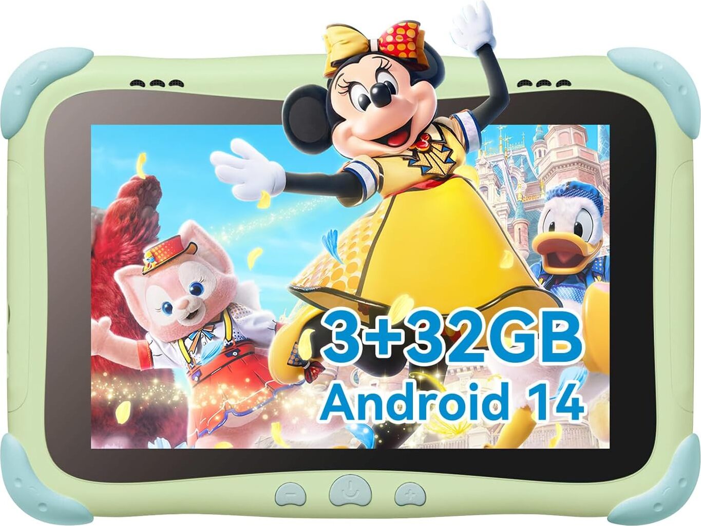BWJBSW Kindertablet 8 Zoll Kinder Android 14, 3GB RAM + 32GB ROM, Wi-Fi, Bluetooth, Typ-C, Kinder Quad Core Grün